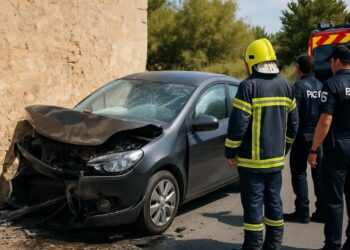 Collision mortelle près de Béziers : un mur heurté par un véhicule incontrôlé.