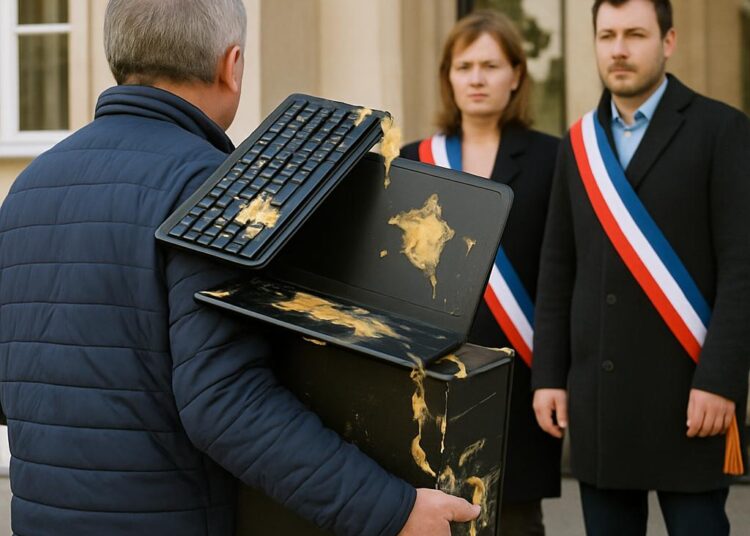 Un ancien élu restitue du matériel informatique souillé de fromage, plainte déposée par la mairie.