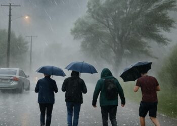 IMAGES. Un orage violent se transforme en déluge avec grêle et vents forts.