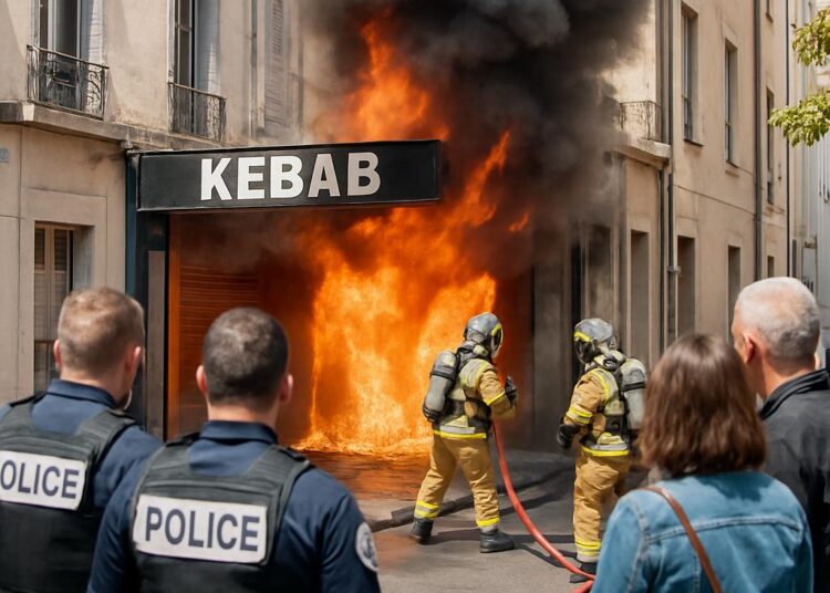 Alès : plusieurs interpellations suite à un kebab en flammes ce matin.