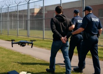 Un homme arrêté après avoir acheminé un téléphone et de l'argent par drone à un prisonnier.