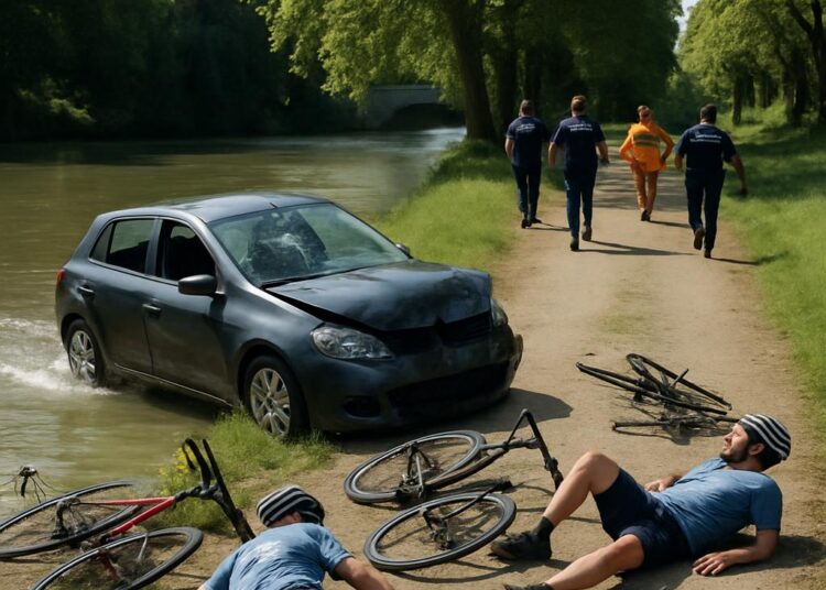 Poursuivi en voiture volée, il percute des cyclistes avant de plonger dans le canal du Midi.