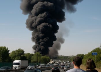 Une épaisse colonne de fumée noire observée près de Montpellier : que se passe-t-il sur l'A709 à Lattes ?