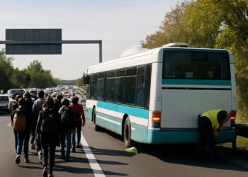 Perturbations sur le périphérique toulousain : bus en panne à Rangueil.