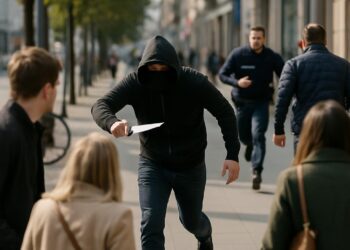Un individu muni d'un couteau terrorise des piétons en ville : interpellé et hospitalisé d'urgence pour des raisons psychiatriques.