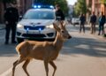 Un chevreuil capturé après une course-poursuite avec la police en ville.