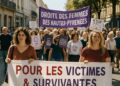 Mobilisation du collectif "Droit des femmes des Hautes-Pyrénées" à Tarbes pour les victimes lors du concert de Naps.
