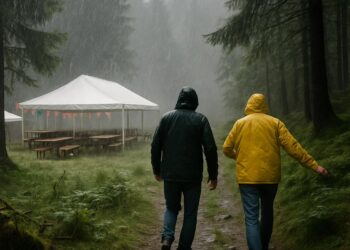 Fête en Lozère interrompue par la tempête : deux fêtards perdus en forêt.