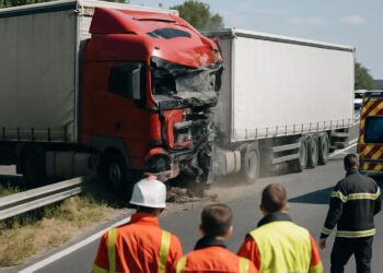 Un poids lourd heurte un autre camion après avoir franchi un terre-plein, causant un blessé grave et bloquant l'A61.