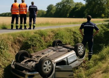 Un jeune homme de 23 ans se blesse gravement après une chute de 6 mètres en voiture dans le Gers.