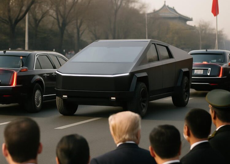 Un véhicule énigmatique a fait son apparition dans le cortège de Trump en Chine.