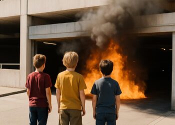 Trois enfants soupçonnés d'avoir provoqué un incendie en jouant avec des allumettes dans un parking souterrain.