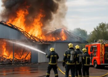 Incendie nocturne dans un Lidl : effondrement de la toiture, 400 m² détruits.