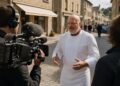 Philippe Etchebest filmé à Saint-Chély-d’Apcher en Lozère, chef et animateur.