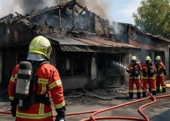 Un bar-restaurant près de Toulouse ravagé par un incendie, 31 pompiers en action.