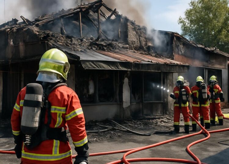 Un bar-restaurant près de Toulouse ravagé par un incendie, 31 pompiers en action.