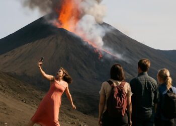 Une mère de famille perd la vie en se photographiant sur un volcan actif pour son anniversaire, devant ses amis.