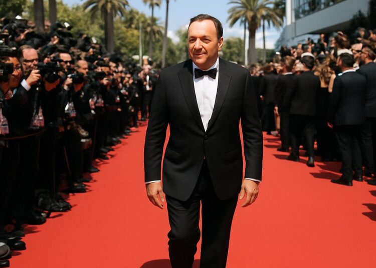 Cannes : Kevin Spacey, boycotté par Hollywood, apparaît sur le tapis rouge.