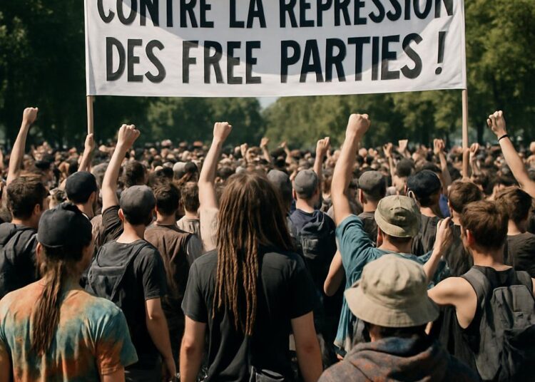 Des centaines de partisans des "free parties" protestent contre une loi visant à durcir la répression.