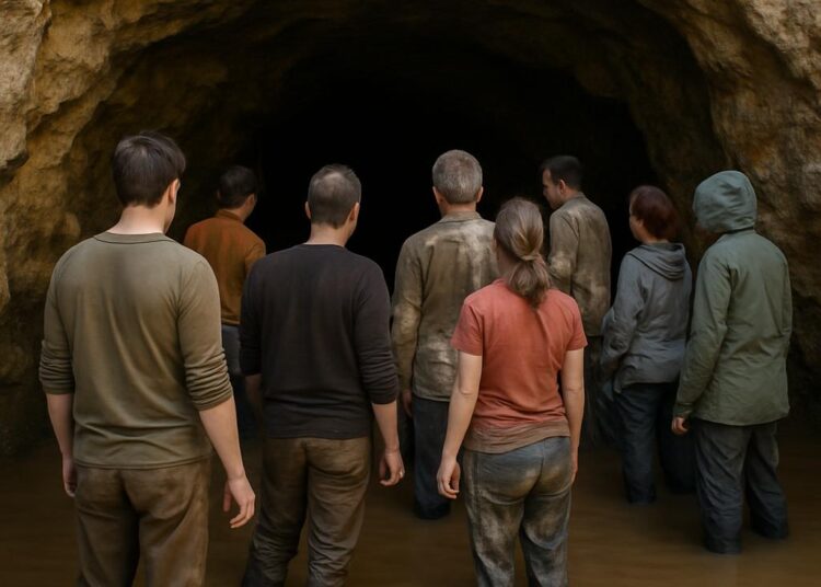 Sept individus bloqués sous terre depuis cinq jours à cause d'une inondation.