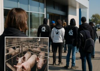 L214 critique l'élevage intensif de porcs chez Leclerc, insoutenable.