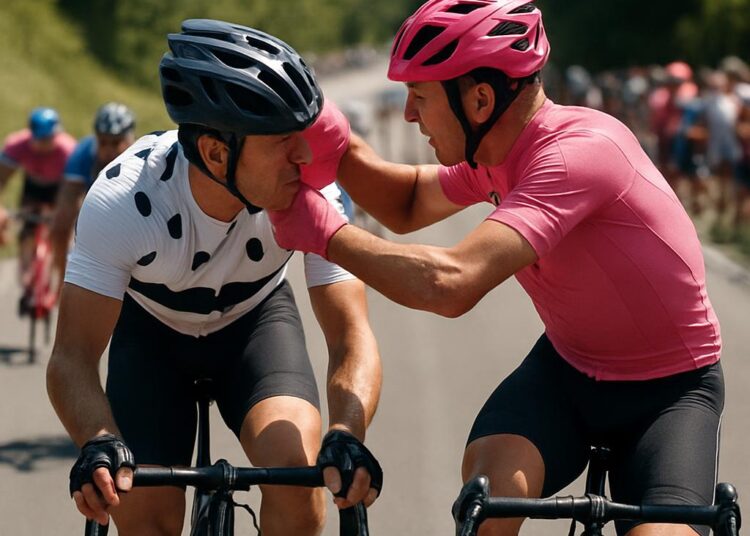 Un cycliste écarté du Giro pour avoir asséné un coup de tête à un adversaire.