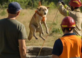 Un chien de 15 mètres de profondeur est sauvé d'un puits à Vauvert.