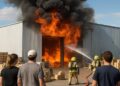 Un entrepôt en feu : grâce au calme des employés et aux pompiers, le drame a été évité.