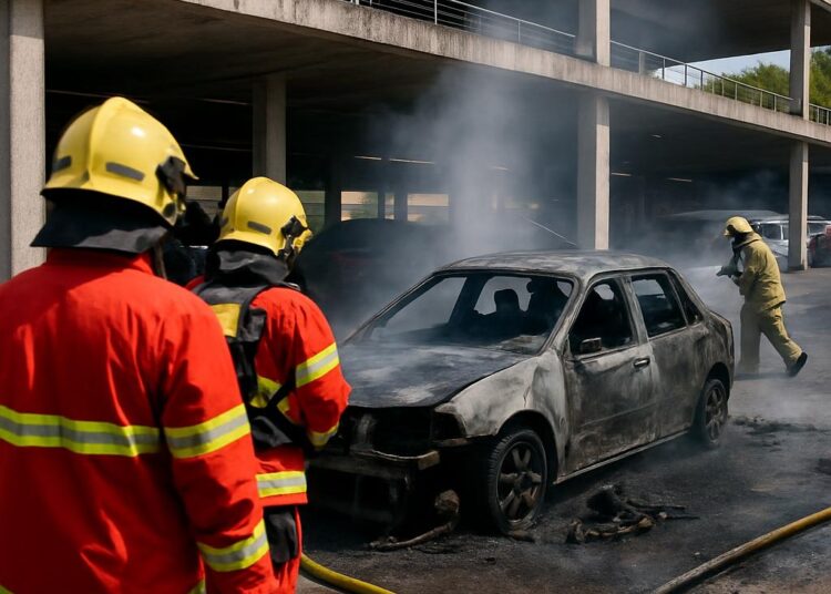 Un incendie de parking révèle un homme calciné dans un véhicule.