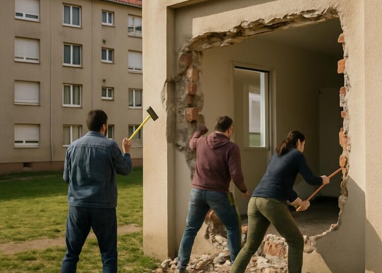 Locataires toulousains : démolition des murs d'un HLM pour accéder ?