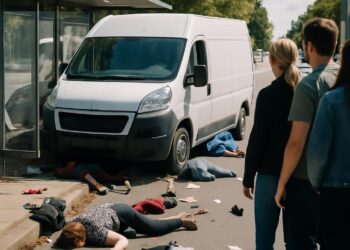 Un accident tragique : une camionnette heurte des passagers en attente.