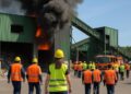 Feu dans une installation de tri des déchets : évacuation du personnel sans blessés.