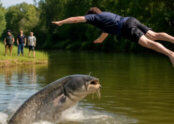VIDÉO : Un plongeon inattendu face à un gigantesque silure