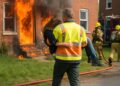 Récit d'un acte héroïque : un agent municipal sauve une femme des flammes.