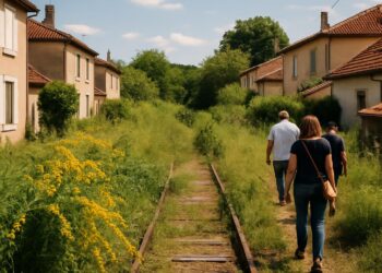 Un village gersois souffre de la végétation négligée des anciennes voies ferrées.