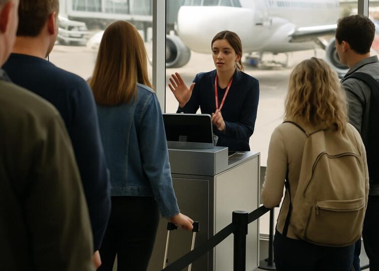 Une erreur d'une agente d'escale bloque l'embarquement de passagers.