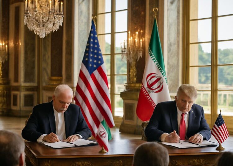 Accord inattendu entre les États-Unis et l'Iran signé par Donald Trump à Versailles.