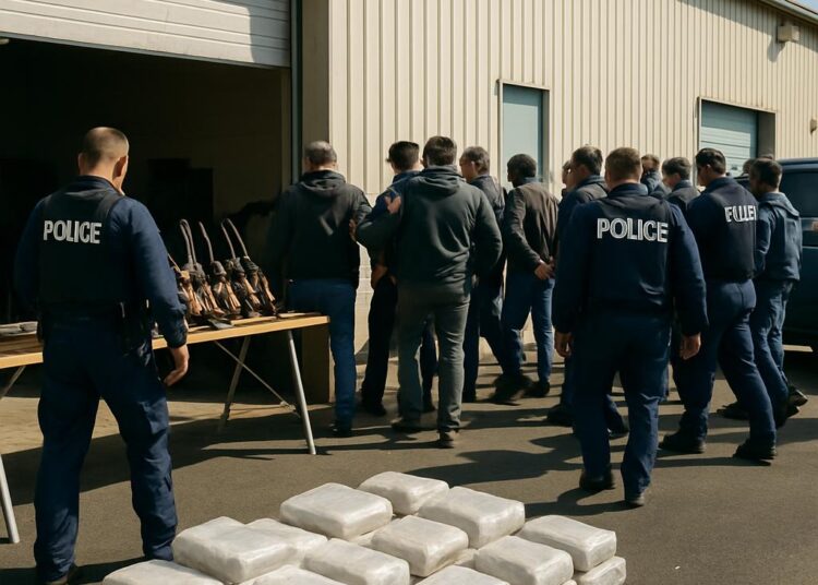 Démantèlement d'un réseau international de trafic d'armes et de drogues : dix arrestations.