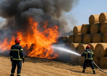 Un incendie consume cinq hectares et menace une soixantaine de bottes de paille, les pompiers alertent sur la vigilance nécessaire.