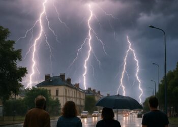 Ce soir, la France subit une nouvelle série d'orages violents avec des tonnerres puissants.