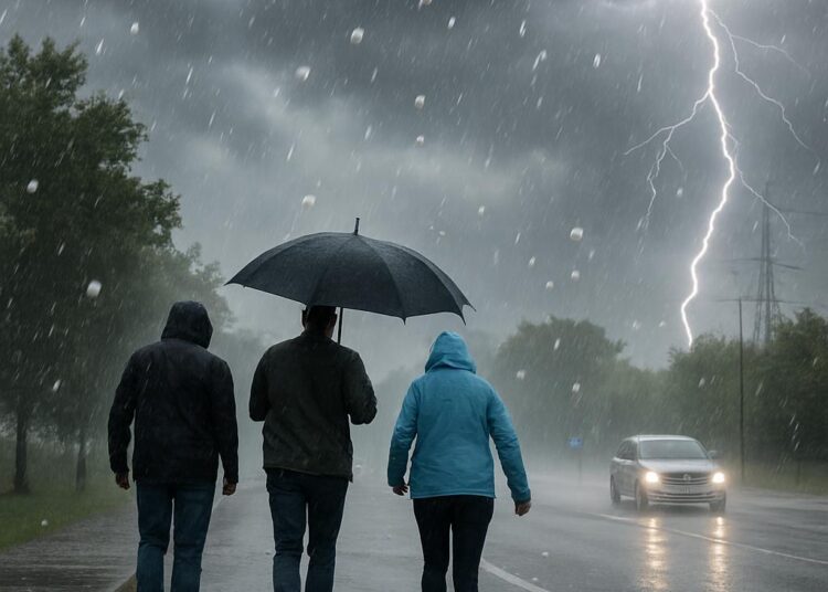 Prévisions des orages : pluie intense, vent fort et risque de grêle ce dimanche, avec un point par département.