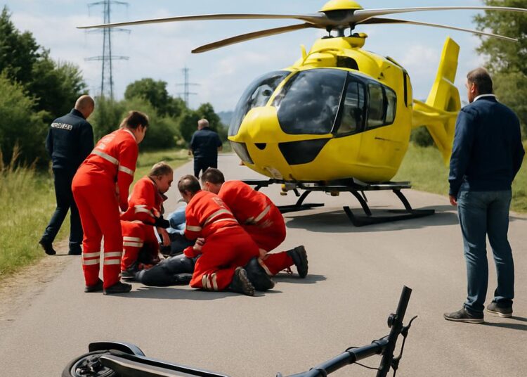 Un accident de trottinette nécessite une évacuation par hélicoptère.