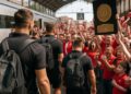 Retour des joueurs du Stade Toulousain à Toulouse, accueil chaleureux en gare.