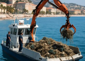 À Nice, un bateau dépollueur a récupéré 8 tonnes de déchets marins l'an passé.