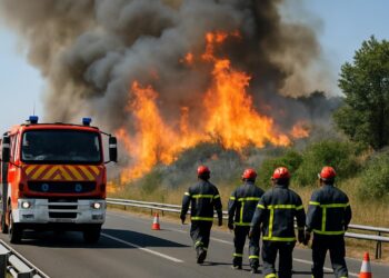 Un feu s'est déclaré près de l'A61, entraînant l'intervention de 80 pompiers et la fermeture temporaire de la route.