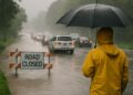 Prévisions météo : fortes pluies, routes bloquées et inondations à venir.