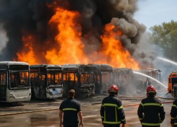 Incendie majeur près de Montpellier : 17 bus détruits, enquête en cours.