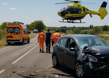 Collision à Puimisson : deux blessés graves, l'un évacué par hélicoptère vers Montpellier.