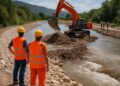 Aménagement des rivières du Var pour éviter les inondations après les pluies.