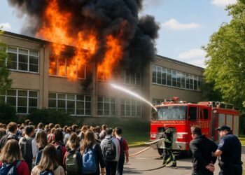 Un incendie près d'un lycée entraîne son évacuation et une arrestation.